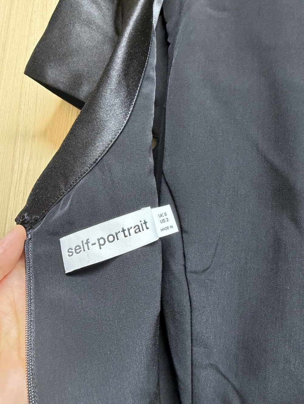 Self Portrait Black Taffeta Collared Mini Dress - Picture 13 of 14